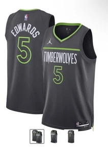 Anthony Edwards Minnesota Timberwolves Jordan Swingman Jersey - Charcoal - M - Picture 1 of 3