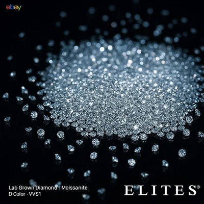 1.0ct Moissanite Loose Stones 2.0mm D VVS1 Round Cut Brilliant Diamond Alternate - Image 1 of 4