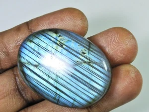 98Cts. Natural Labradorite Multi Fire Oval Cabochon Loose Gemstone 30X42X7MM J29 - Foto 1 di 9