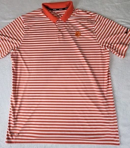 Nike Golf DriFit Short Sleeve Polo Shirt Mens XL Clemson Orange White Stripe - Picture 1 of 10