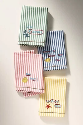 4 ANTHROPOLOGIE NATHALIE NETE BY THE SEA TOVAGLIOLI RICAMATO OCEAN SHELL NUOVO - Immagine 1 di 4