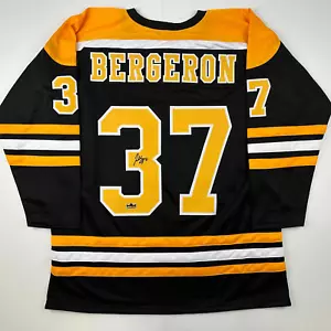Facsimile Autographed Patrice Bergeron Boston Black Reprint Auto Jersey Men's XL - Picture 1 of 4