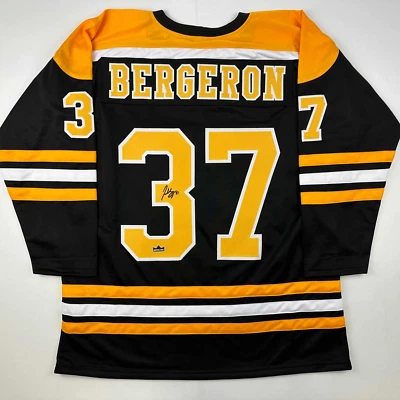 Camiseta deportiva para hombre Facsímil autografiada Patrice Bergeron Boston negra reimpresión automática XL Foto 1 de 4