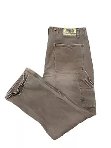 VTG 90s Polo Ralph Lauren Workwear Double Knee Distressed Brown Mens 36x30 - Picture 1 of 24