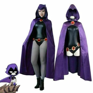 Women Cosplay Teen Titans Raven Halloween Costume Fancy Dress Fairytale Outfits - Picture 1 of 10