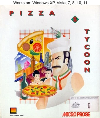 Pizza Tycoon PC Game 1994 MicroProse Windows 10 11 Connection - Image 1 of 2