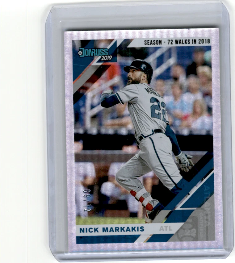2019 Donruss Season Stat Line #177 Nick Markakis   SN72 - Image 1 of 1