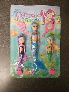 3 Piece Princess Mermaid Dolls Toys Accessories Girls Kids Bath / Swimming Pool 
