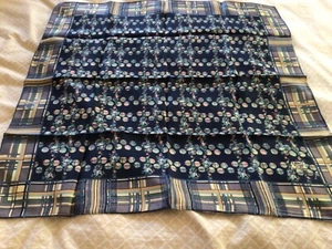 Liberty Silk Scarf. Neckerchief. Unworn. Navy background with multi colours. Fab - Picture 1 of 5
