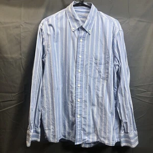 Sonoma Life Style Dress Shirt Mens Large Blue Vertical Stripes Long Sleeve - Picture 1 of 8