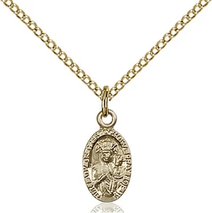 Kleine 14K Gold gefüllt Our Lady Tschenstochau Jungfrau Maria Medaille Halskette Charm Größe - Bild 1 von 1