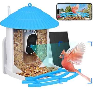 Smart Bird Feeder Telecamera WIFI Cattura Auto Registrazione Video Bird AI Solare 1080P - Foto 1 di 10