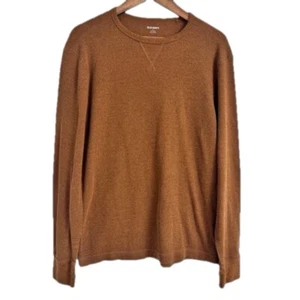Old Navy Men’s Waffle Knit Thermal Long Sleeve Tee Burnt Orange Size Large - Picture 1 of 4