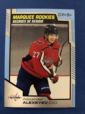 2020-21 O Pee Chee Blue Border Marquee Rookie 639 Alexander Alexeyev Capitals - Image 1 of 2