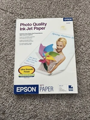 Epson Photo Quality Ink Jet Paper S041062 100 Sheets 8.5x11” 27 Lb Matte - Image 1 of 2