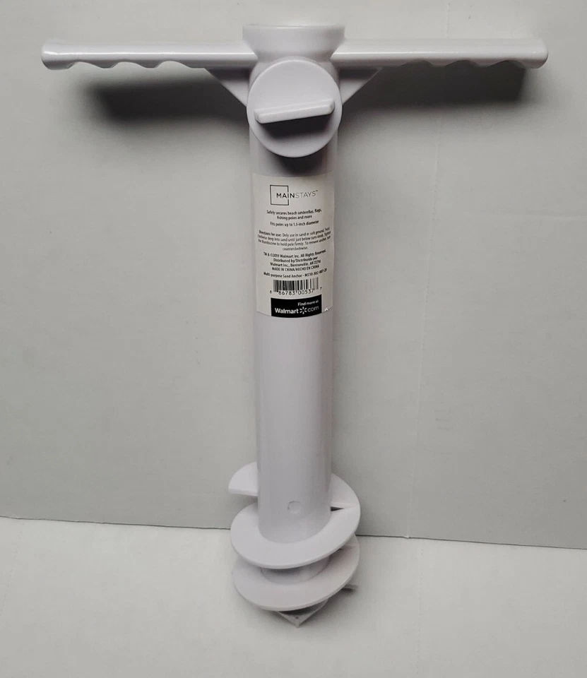 Nuevo anclaje de arena blanca Mainstays de 1,5 pulgadas de diámetro máximo para pesca playa Foto 1 de 4