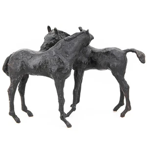 17 cm - Kurt Arentz (1934-2014) 'Zwei Pferde' Bronze Skulptur Plastik ?/12 - Bild 1 von 9