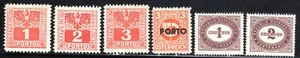1945-1952 Austria SC# J175-J205 - 6 Different Stamps - M-H - Picture 1 of 2