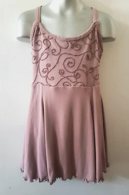 Vestido de collant feminino CRIANÇA MÉDIO ameixa cintilante com miçangas ART STONE NOVO SEM ETIQUETAS - Imagem 1 de 4