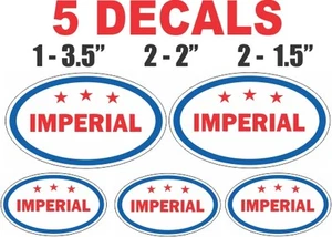 5 Oval Imperial Gasoline Vinyl Decals - Picture 1 of 1