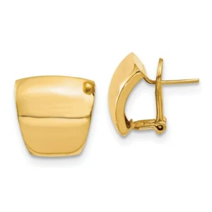 Leslie's 14k Yellow Gold Polished Fancy Omega Back Earrings LE1580 - Picture 1 of 3