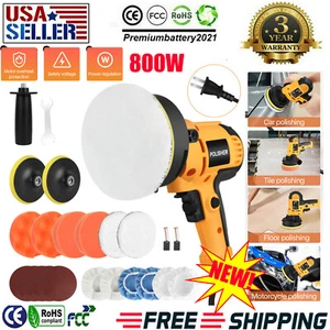 Car Polisher Buffer Sander 800W Auto Polishing Machine + 5" Pad Bonnet Kit Set - Picture 1 of 15
