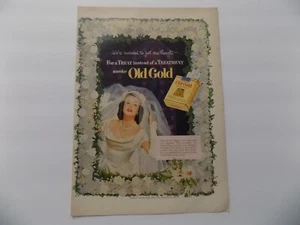 1952 LIFE PRINT AD OLD GOLD CIGARETTES TOBACCO SMOKING WEDDING - Picture 1 of 1