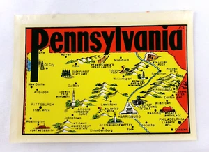 Vintage 1950's Pennsylvania Water Decal USA Travel Window Auto - Picture 1 of 5