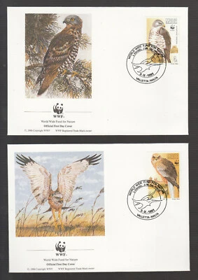 Malta  WWF on 4 beautiful FDC - Migratory Eagle Birds of Prey Wildlife Falcon - Image 1 of 2