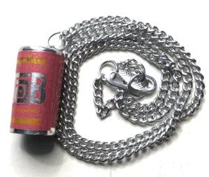 Collar de plata TAB Diet Soda Pop Drink 18"-1" de colección años 80 - NUEVO - Imagen 1 de 3