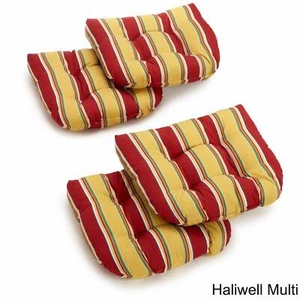 19-inch U-Shaped Spun Polyester Outdoor Tufted Dining Chair Cushions (Set of 4) - Picture 1 of 1