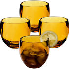 4x Camping Glas 400ml gold Wasserglas Glser Set Acryl Party Trinkglas Weinglas