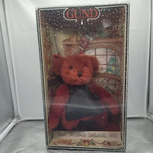 Oso Rojo "Yuleberry" 1992 Coleccionables de Navidad Gund en Caja Original 8" - Imagen 1 de 7