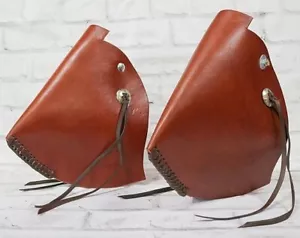 Western Saddle Tapaderos Stirrups - Sold in Pair Handmade Tooled Premium Leather - Zdjęcie 1 z 13