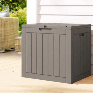 Gardeon Outdoor Storage Box 118L Container Lockable Garden Toy Tool Shed Grey - Picture 1 of 7