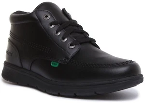 KICKERS Kelland Encaje Hi Cordones Cuero Tobillo Botas Hombre en Negro Ru 6-12 - Imagen 1 de 12