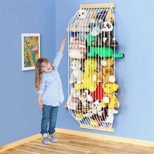 Stuffed Animal Storage Hammock Wooden Plush Toy Organizer for Kids Room Décor... - Picture 1 of 3