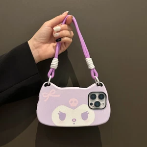 Kuromi Purple Phone Case For Iphone 11/12/13/14/15/16 Pro Max w/Coin Purse Rope  - Picture 1 of 3