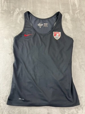 Nike Pro Combat Dri Fit Team USA Soccer Tank Top Fitted Black Women's Small Gym - Image 1 of 4