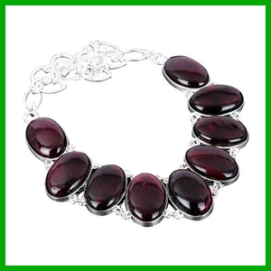 Oval Natural Red Fire Labradorite Bezel Chain Necklace Jewelry Sterling Silver - Picture 1 of 7