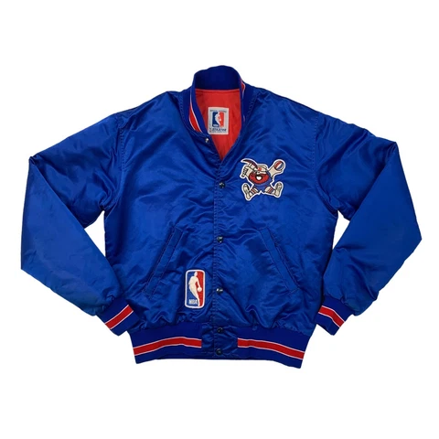 Vintage Starter Denver Nuggets Varsity Jacket Men S Small Satin Maxie Miner Logo Cover