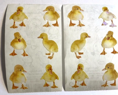 MRS. GROSSMAN’S Mrs. Grossman's Lot of 2 Modules Baby Duck Ducklings Stickers 2003 2" x 3 1/4"