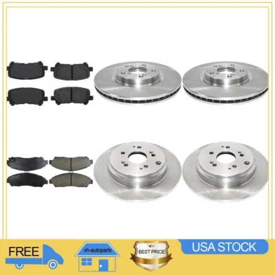 Rotores de freno delanteros + traseros y pastillas de freno de cerámica XH para Acura MDX 2007-2013 Foto 1 de 4