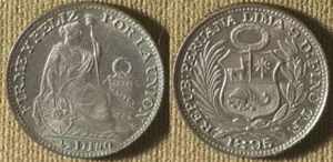 Peru : 1895TF 1/2 Din Gem BU #206.2 IR8367 - Picture 1 of 1