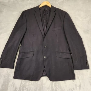 ANTHONY SQUIRES MENS SUIT JACKET SIZE 108 PIN STRIPE DARK BLUE PURE 100% WOOL - Picture 1 of 18
