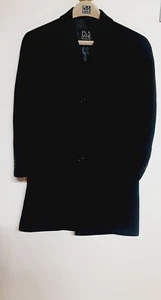 Jos A Bank Overcoat Mens S38 Black Wool Blend Business Trench Coat Top Coat - Picture 1 of 9