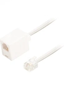 Modular Telephone extension cable black 8m RJ11 male 6P4C to RJ11 female 6P4C - Picture 1 of 3