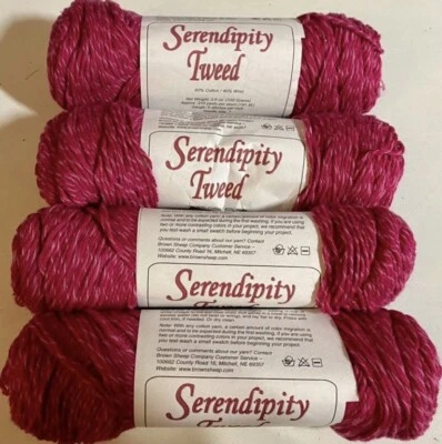 Brown Sheep Co. Serendipity Tweed Yarn 4 Skeins Cherry Blossom Pink ST 64 - Image 1 of 4