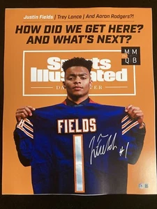 JUSTIN FIELDS signed Autogramm 16x20 Chicago Bears Foto — Beckett BAS - Bild 1 von 2