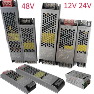 Led Driver Ultra Thin Power Supply DC12V 24V 48V Adapter  Lighting Transformers - Picture 1 of 29